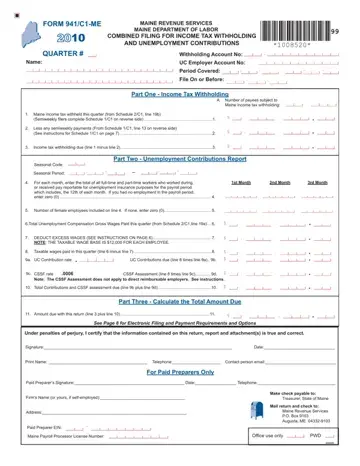 Form 941 C1 Me Preview