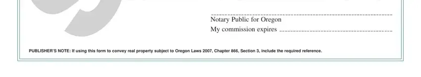 Completing oregon bargain and sale deed step 3
