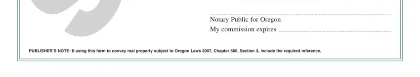 Completing printable bargain and sale deed oregon step 3