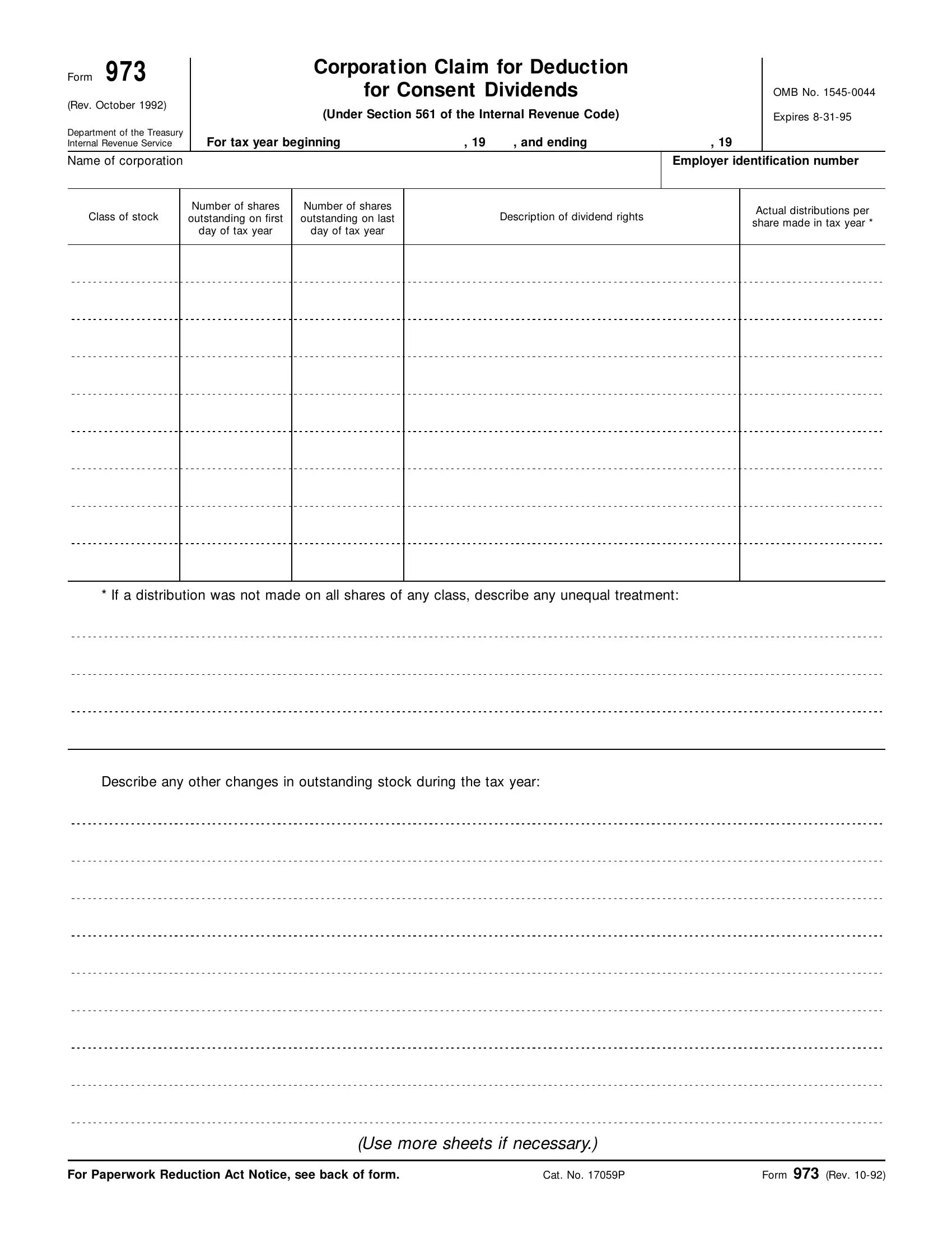 Form 973 Fill Out Printable PDF Forms Online