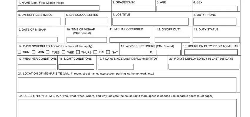 stage 1 to completing af form 978 supervisor's mishap report