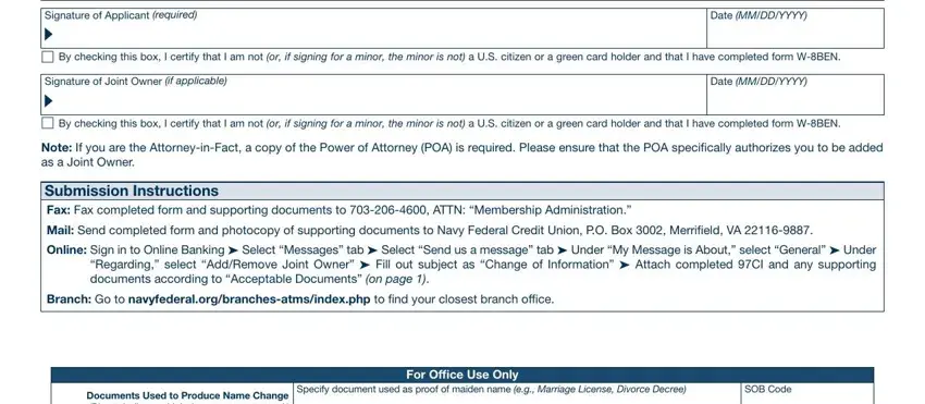 Entering details in form nfcu step 5