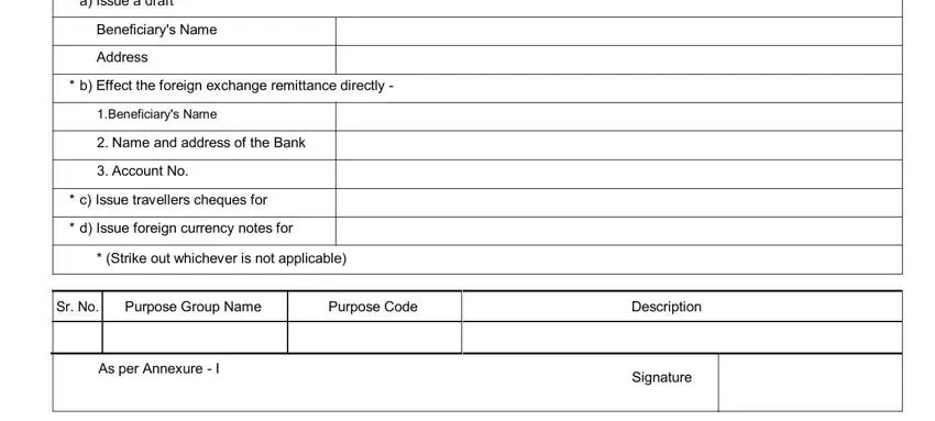 step 2 to completing sbi foreign remittance form