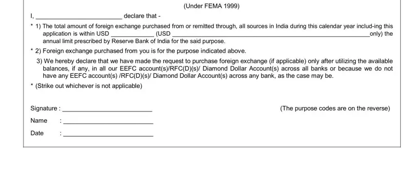 Filling in sbi foreign remittance form part 3