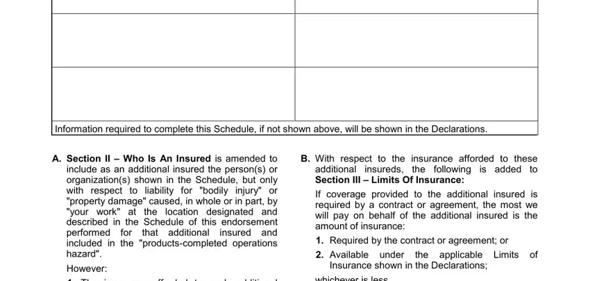 step 2 to entering details in additional insured form