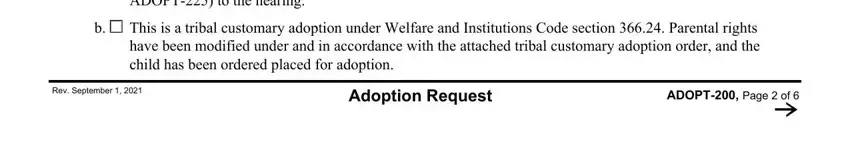 Filling in adoption forms request stage 5