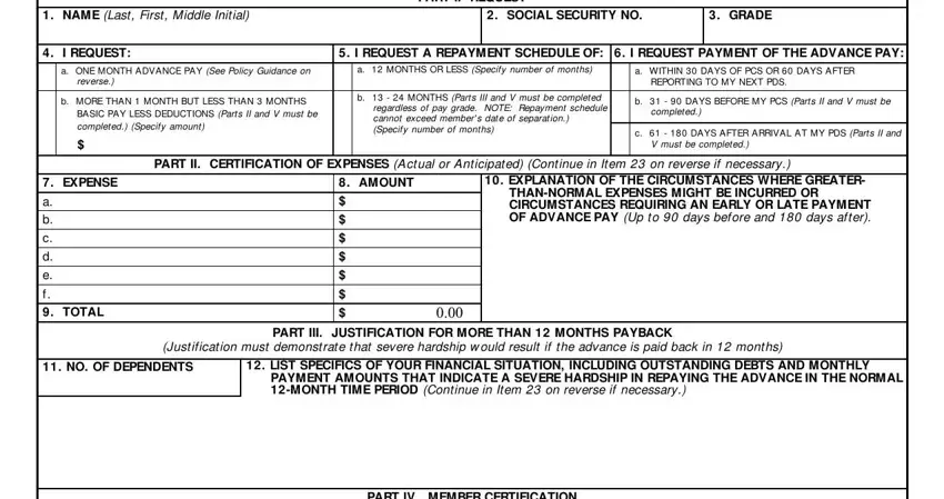 completing dd form 2560 advance pay certification authorization stage 1