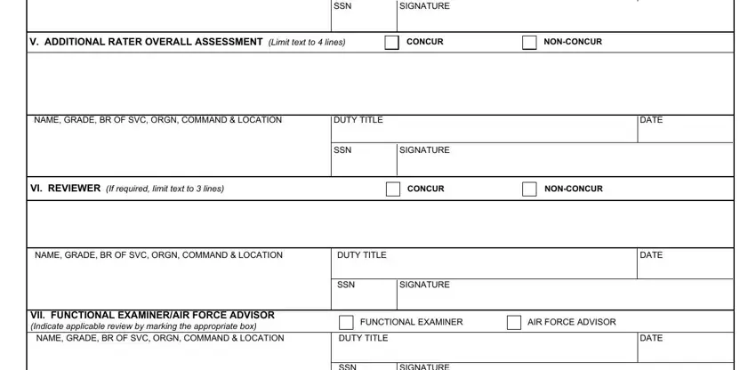 af form 707 fillable Last performance feedback was, (IAW AFI 36-2406) (If not, NAME, DUTY TITLE, DATE, SSN, SIGNATURE, CONCUR, NON-CONCUR, NAME, DUTY TITLE, DATE, SSN, SIGNATURE, and CONCUR fields to fill