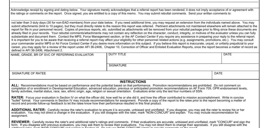 air force form 707 pdf Acknowledge receipt by signing and, not later than  duty days  for, DUTY TITLE, DATE, SIGNATURE, SIGNATURE OF RATEE, DATE, INSTRUCTIONS, ALL Recommendations must be based, RATER Focus your evaluation in, ADDITIONAL RATER Carefully review, and REVIEWER Carefully review the fields to fill