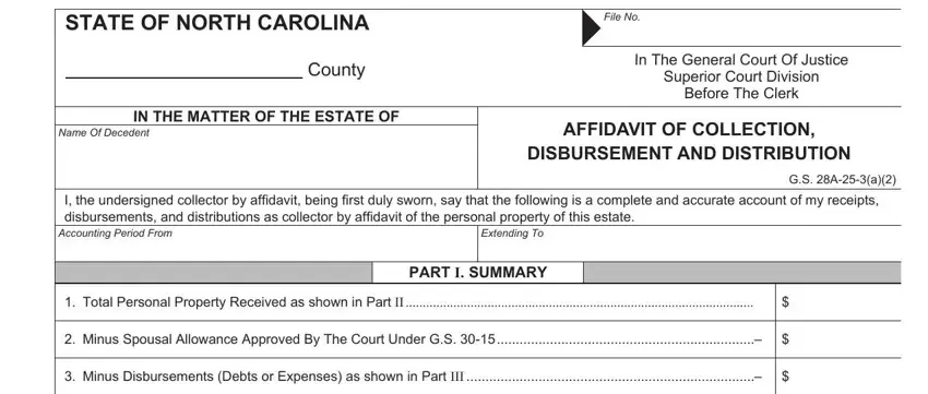 stage 1 to filling out nort carolina aoc e 204 form