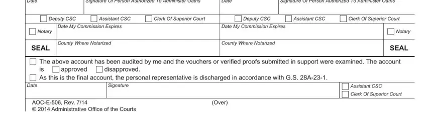 part 3 to entering details in nc aoc e 506