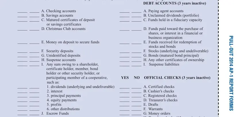 Filling in form ap 1 step 3