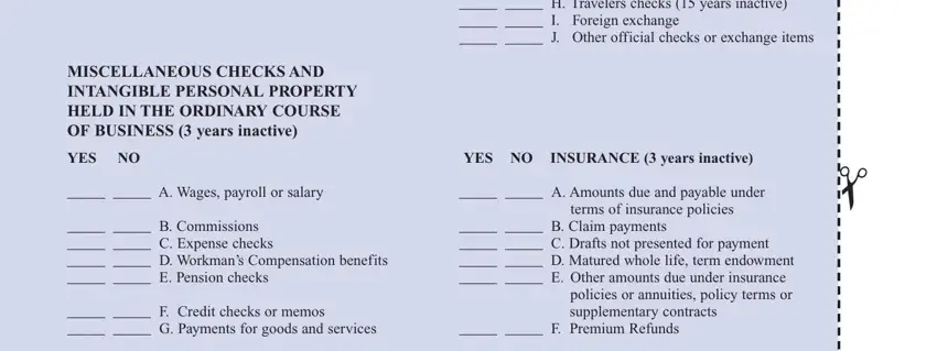 Filling out mass unclaimed property form part 4