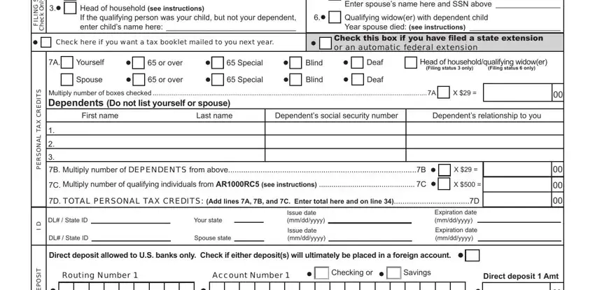 stage 2 to filling out ar1000ec tax form