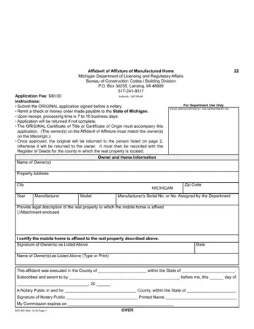 Form BCC-961 Preview