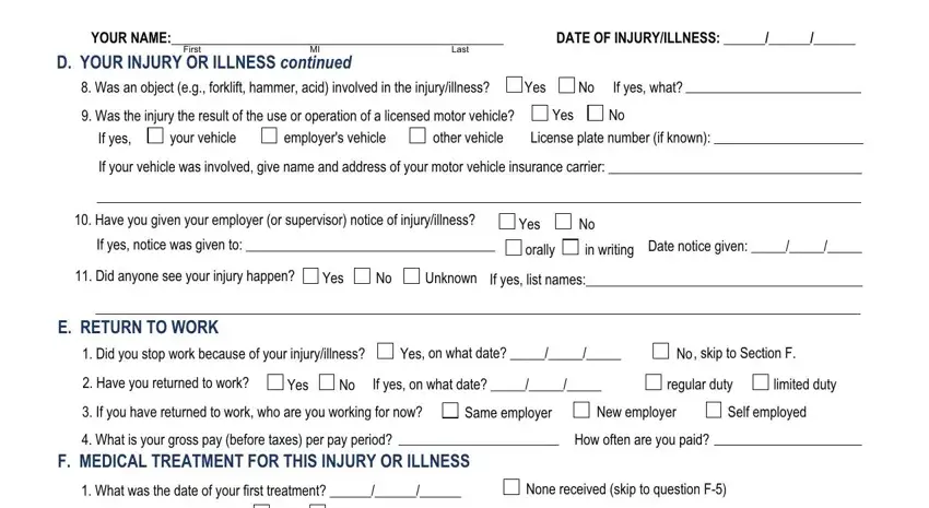 step 4 to filling out how to workers compensation form claim