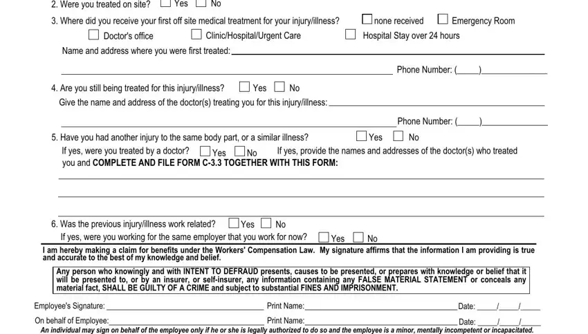 Filling in how to workers compensation form claim stage 5