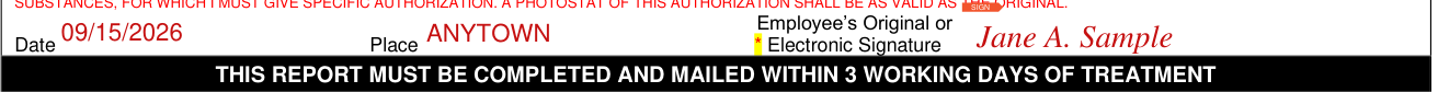 Form C-4 example filled out, certification and Employee's signature