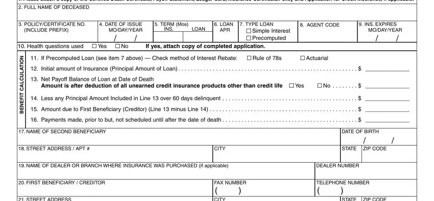 Filling out union security life insurance company step 2