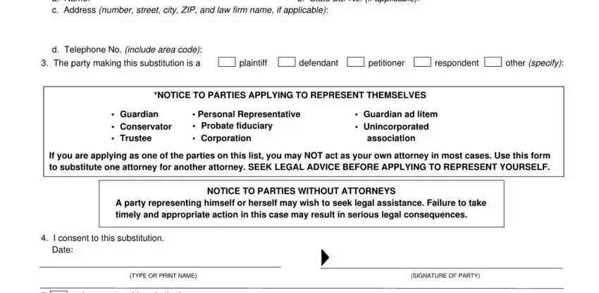 step 2 to finishing mc 050 substitution of attorney