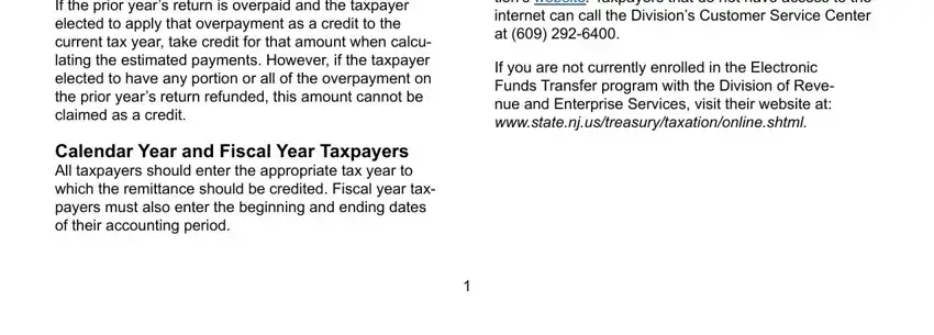 Filling out installment stage 2