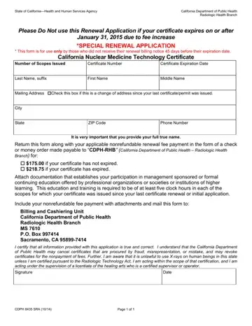 Form Cdph 8435 Sra Preview