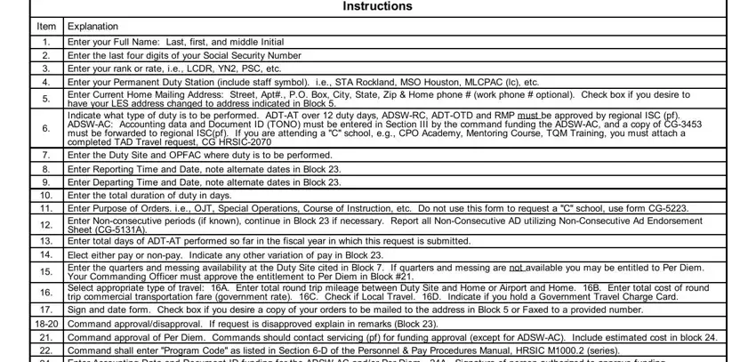 Filling out dhs form cg 3453 part 3