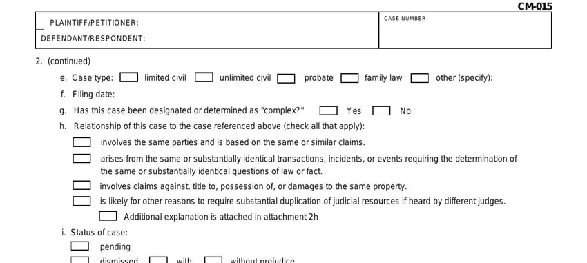 Finishing notice of related cases stage 4