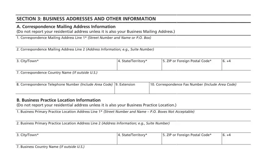 Entering details in npi form step 5