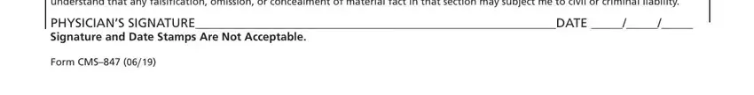 part 3 to filling out Form Cms 847