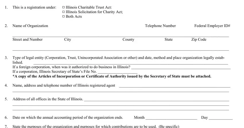 form co 1 charitable organization empty fields to complete