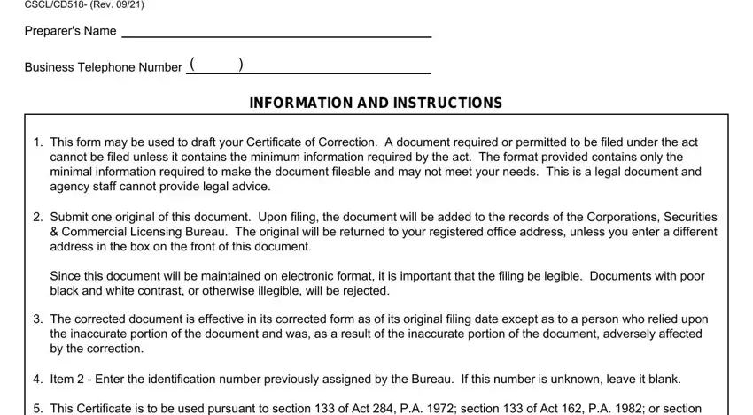 stage 3 to entering details in Form Cscl Cd 518