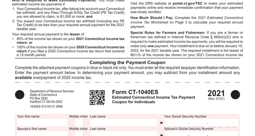 ct estimated tax payments blanks to consider