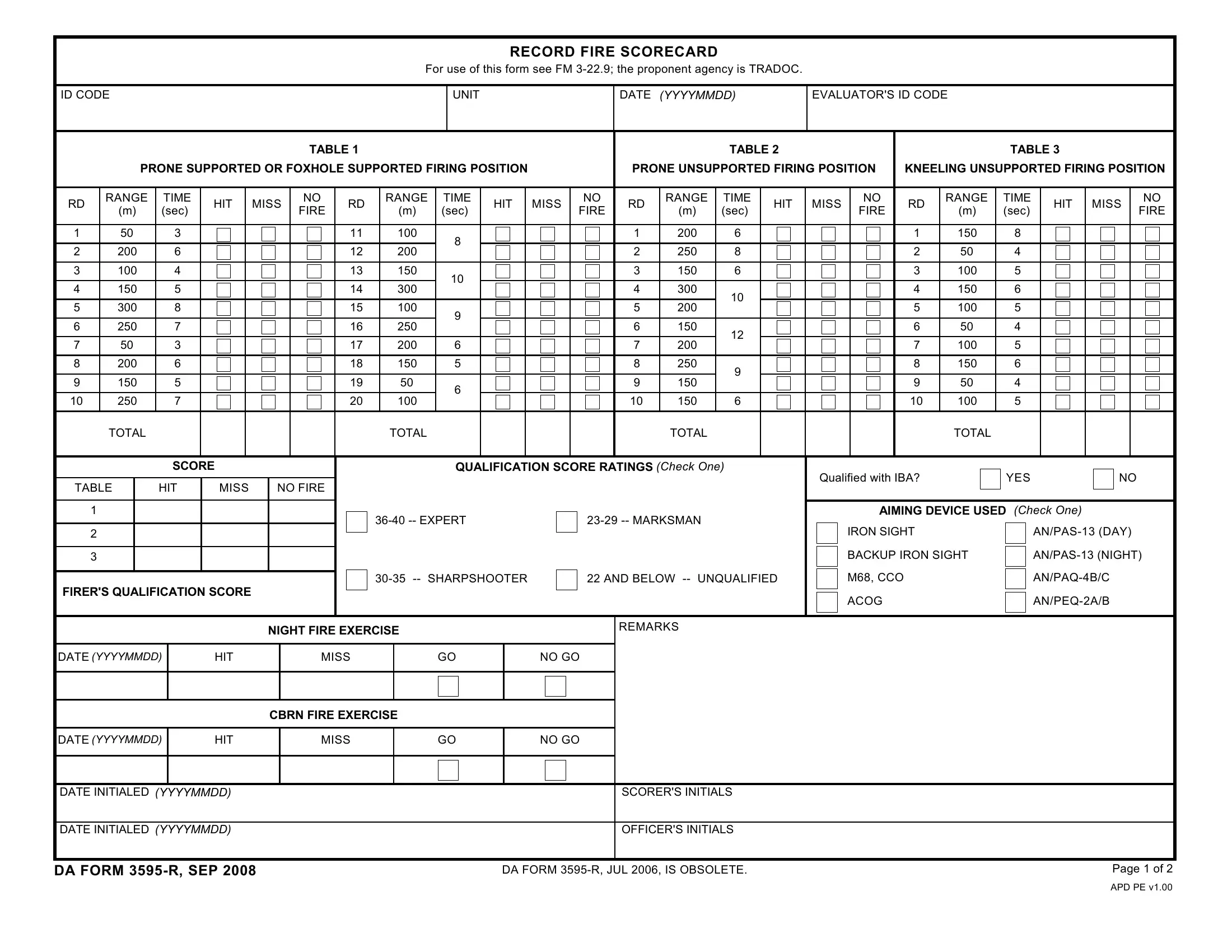 Form Da 3595 R ≡ Fill Out Printable PDF Forms Online