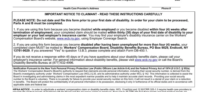 Filling in nys disability form step 5