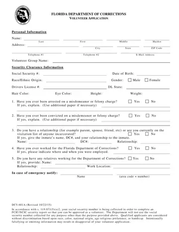 Form Dc5 601A Preview