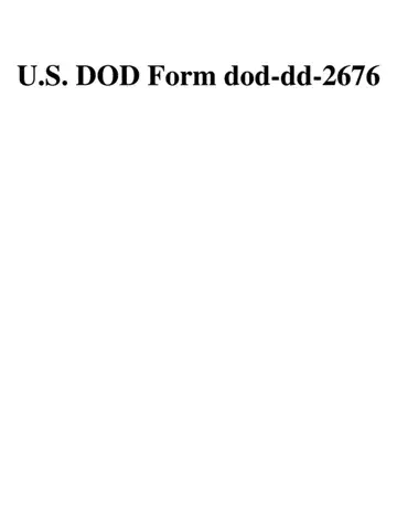 Form Dd 2676 Preview