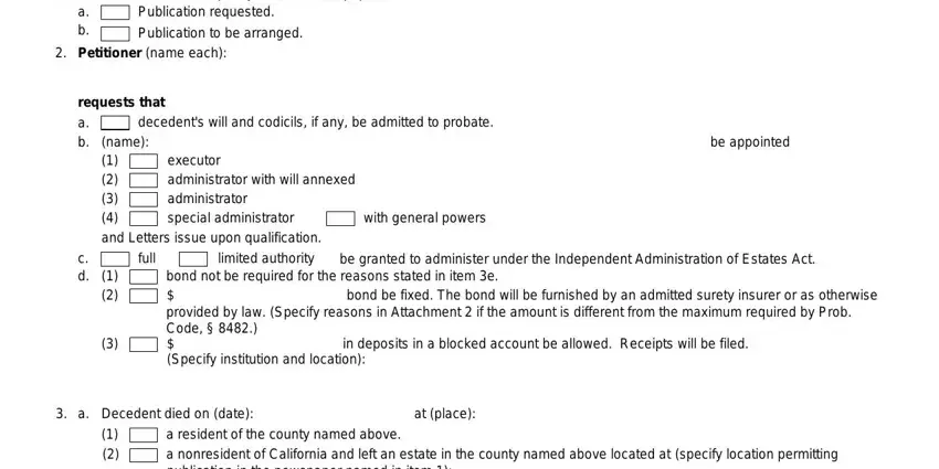 stage 2 to entering details in how to petition probate