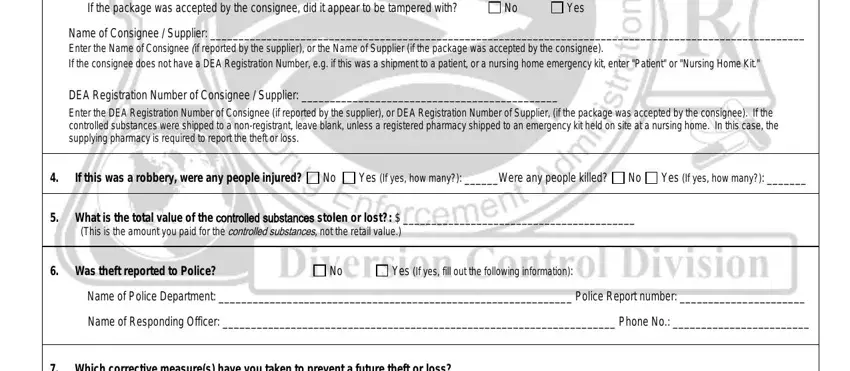 step 2 to entering details in Form Dea 106