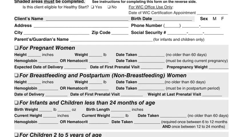 stage 1 to filling in wic medical referral form