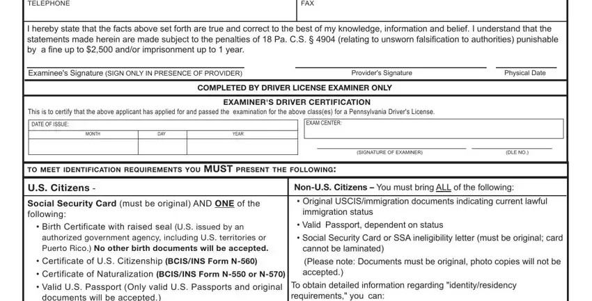 Completing pa driver's license physical form part 5