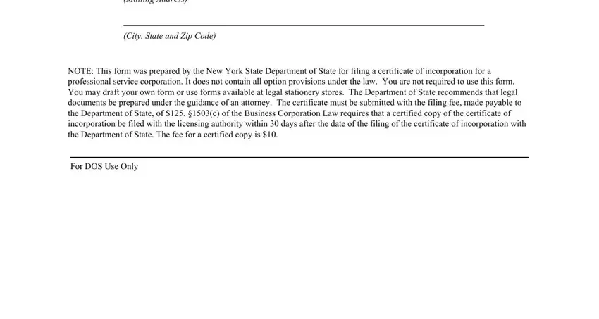 Completing certificate incorporation form sample part 4