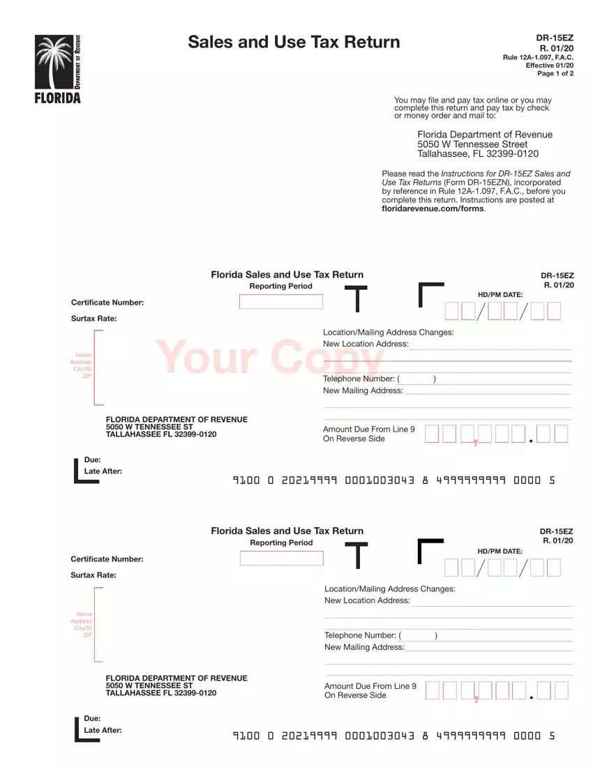 Form Dr 15Ez Sales Tax first page preview