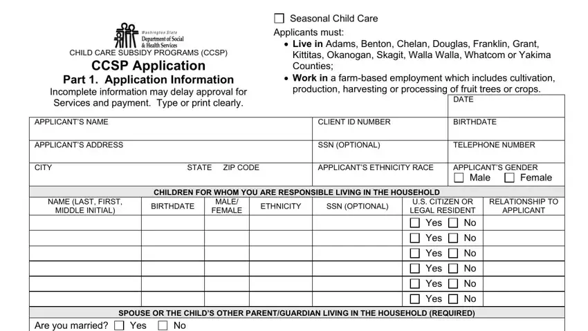 Completing dshs child care application forms part 3