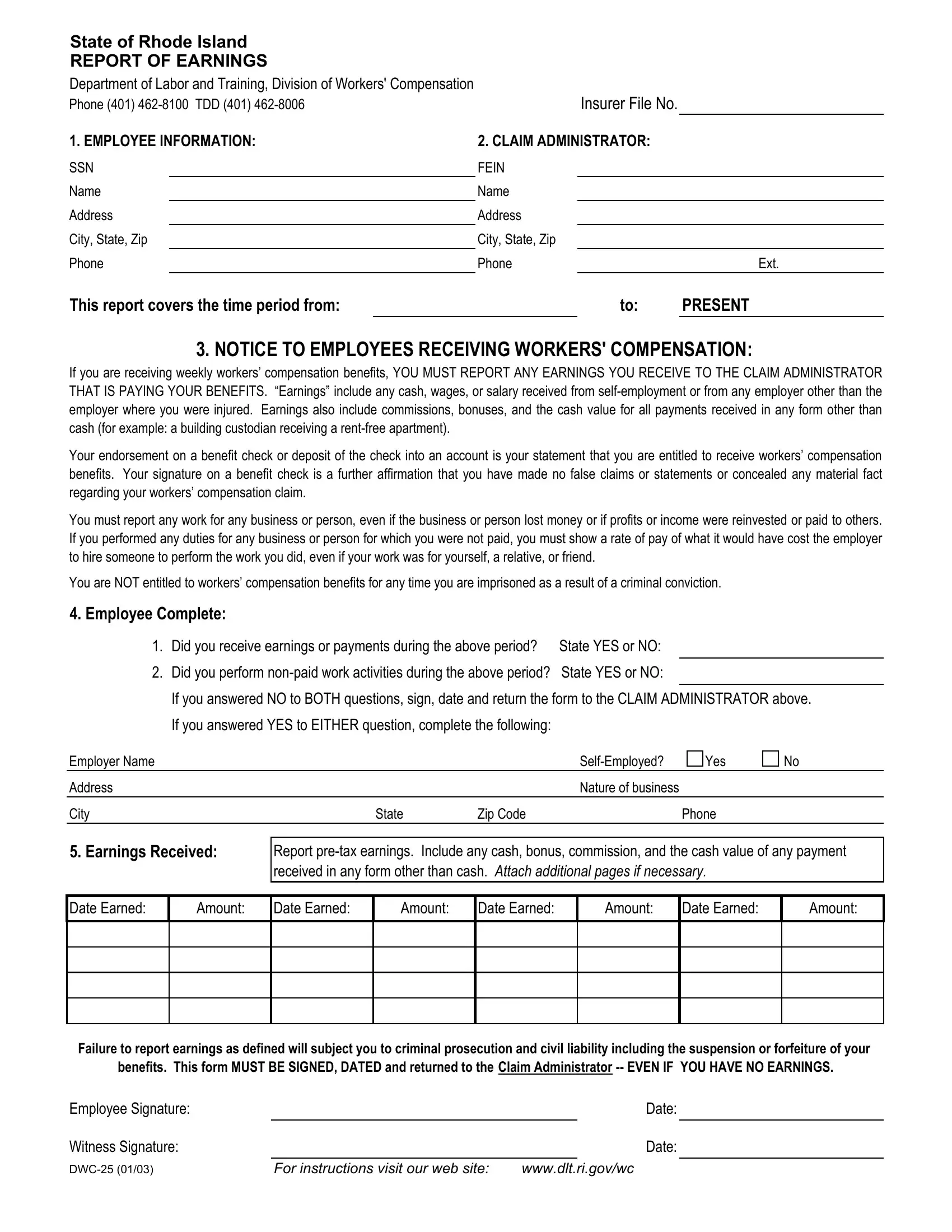 Form Dwc 25 Fill Out Printable PDF Forms Online