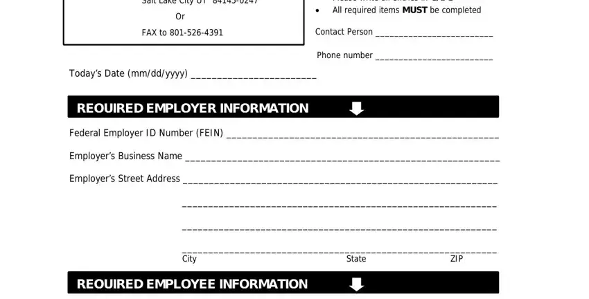 example of fields in utah form hire