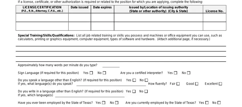 Completing state of texas unemployment application step 4