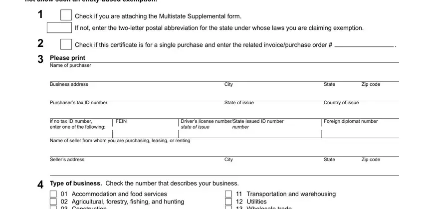 how to nc form exemption empty spaces to consider