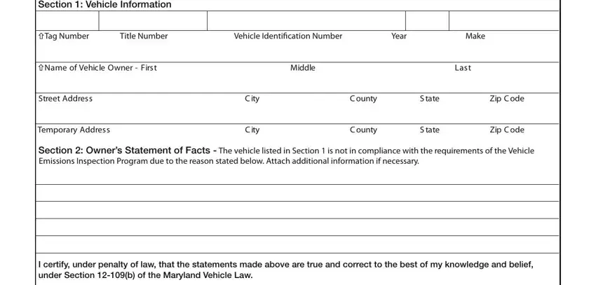 maryland vehicle emissions blanks to consider