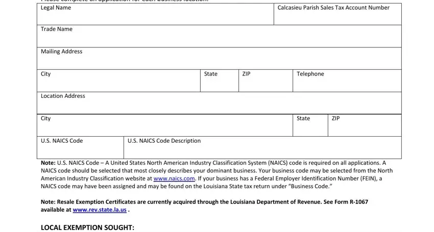 filling out exemption certificate parish sales part 1